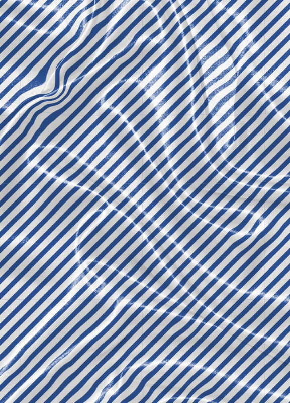 Tecido Cetim Estampa Digital Linhas Marinho e Branco 1,40m de Largura