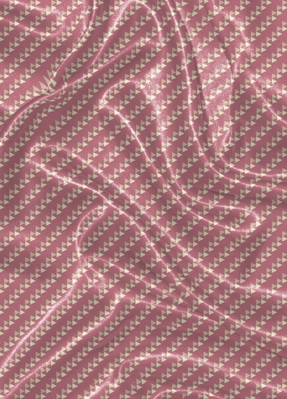 Tecido Cetim Estampa Digital Triangulo Amarelo Fundo Rose 1,40m de Largura