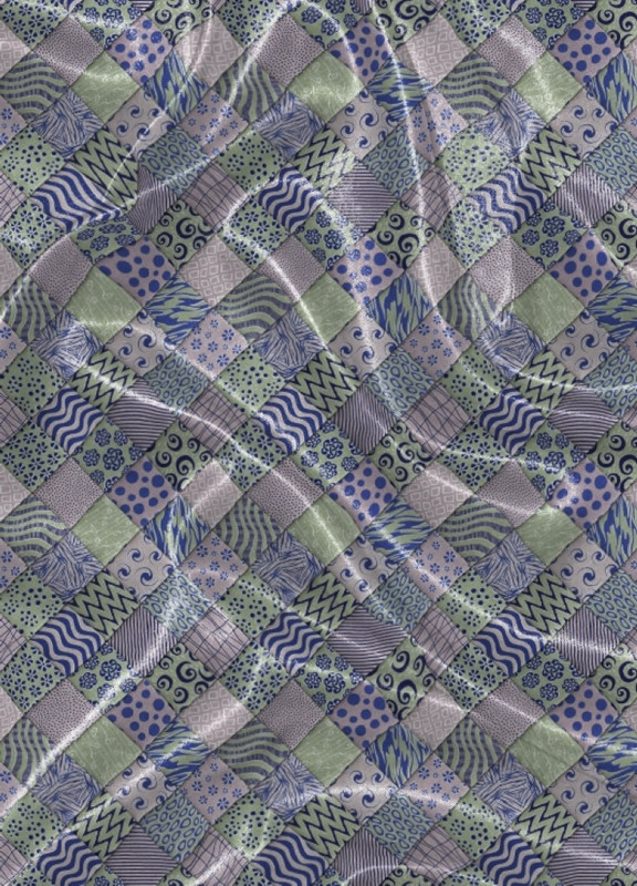 Tecido Cetim Estampa Digital Texturas Rosa e Verde 1,40m de Largura