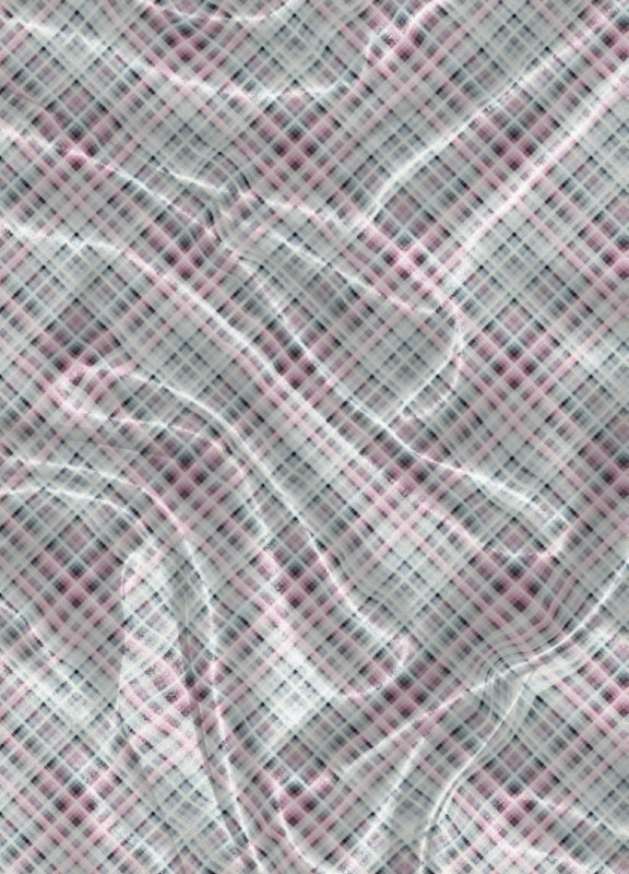Tecido Cetim Estampa Digital Xadrez Rosa Azul e Branco 1,40m de Largura