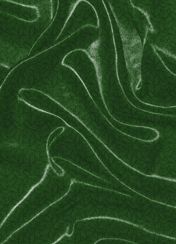 Tecido Cetim Estampa Digital Mosaico de Folhas Verdes 1,40m de Largura