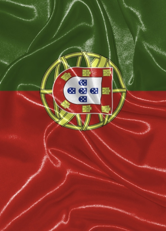 Tecido Cetim Estampa Digital Bandeira de Portugal 1,40m de Largura