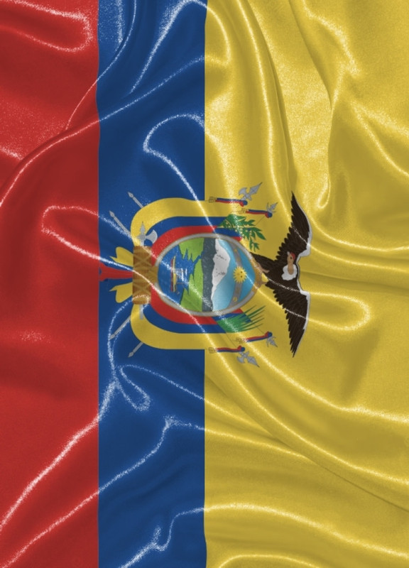Tecido Cetim Estampa Digital Bandeira do Equador 1,40m de Largura
