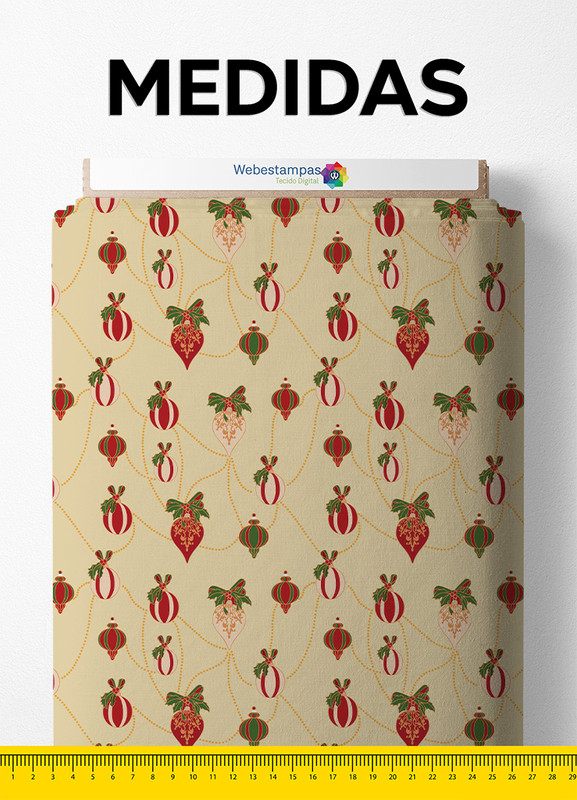 Tecido Cetim Estampa Digital Bolinhas Natal 1,40 de Largura