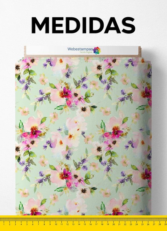 Tecido Cetim Estampa Digital Floral 5 com 1,40m de Largura