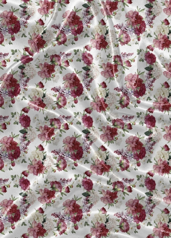Tecido Cetim Estampa Digital Floral 69 com 1,40m de Largura