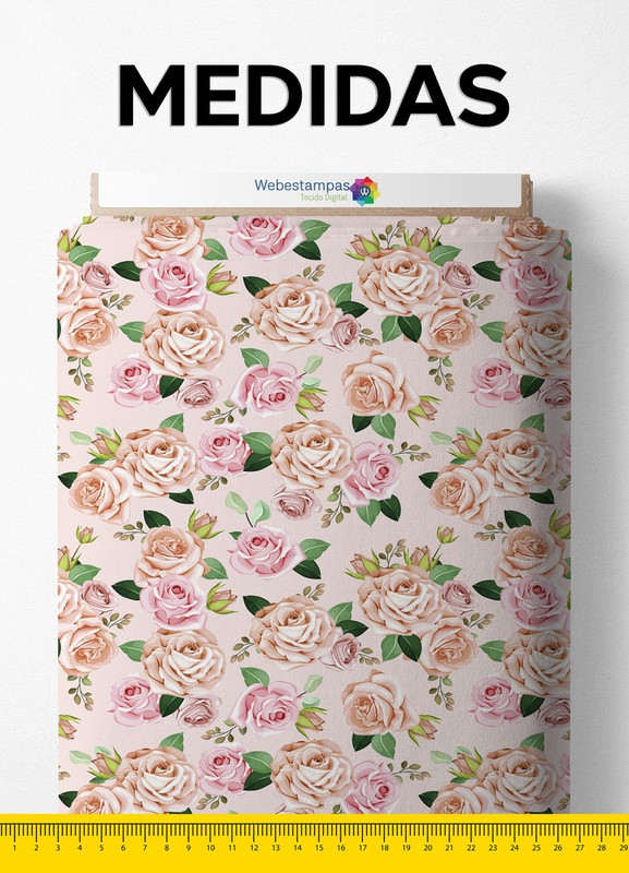 Tecido Cetim Estampa Digital Floral 70 com 1,40m de Largura