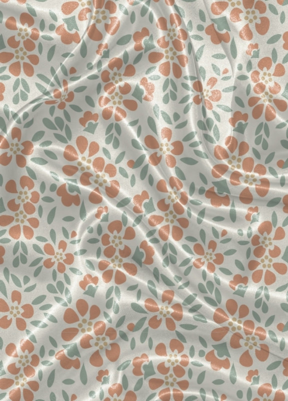 Tecido Cetim Estampa Digital Floral 118 com 1,40m de Largura