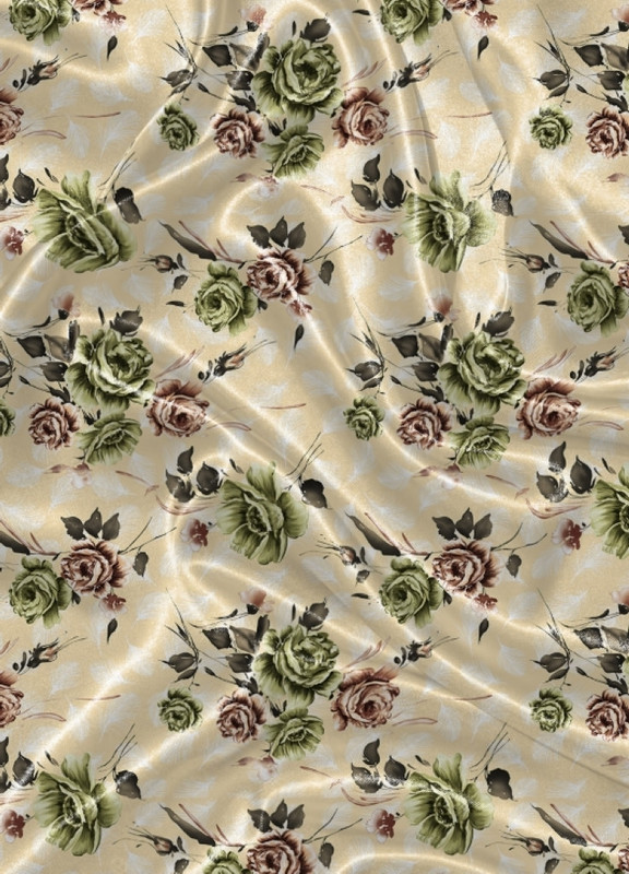 Tecido Cetim Estampa Digital Floral 128 com 1,40m de Largura