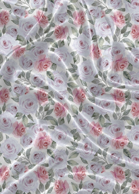 Tecido Cetim Estampa Digital Floral 197 com 1,40m de Largura