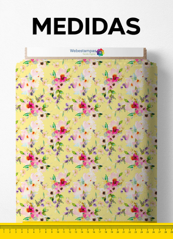 Tecido Cetim Estampa Digital Floral 225 com 1,40m de Largura
