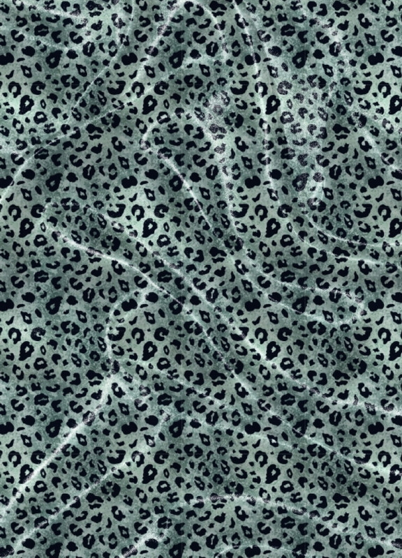 Tecido Cetim Estampa Digital Onça print fundo verde 1,40m de Largura