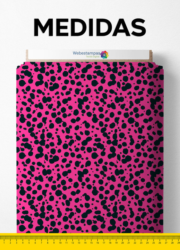 Tecido Cetim Estampa Digital Onça Pink 1,40m de Largura