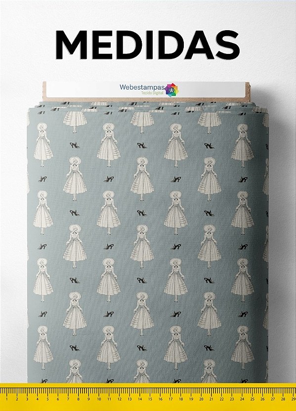 Tecido Cotton Estampa Digital Ballerina 1,60m de Largura