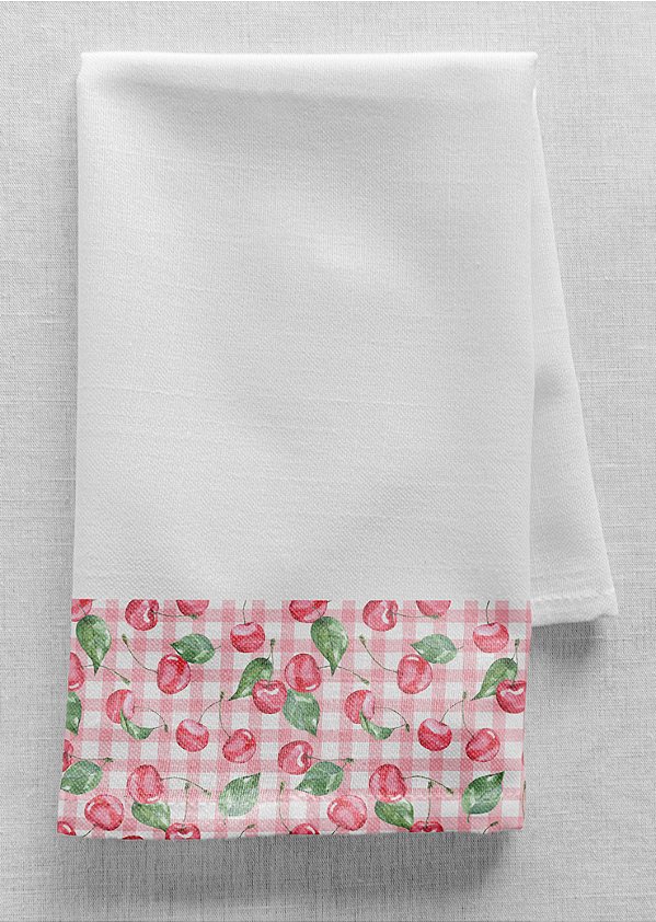 Tecido Cotton Estampa Digital Cerejas 1,60m de Largura
