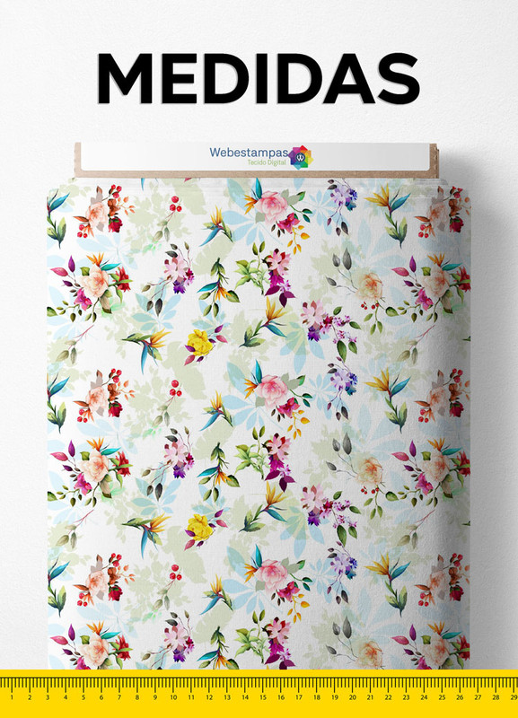 Tecido Cotton Estampa Digital Floral 109 com 1,60m de Largura