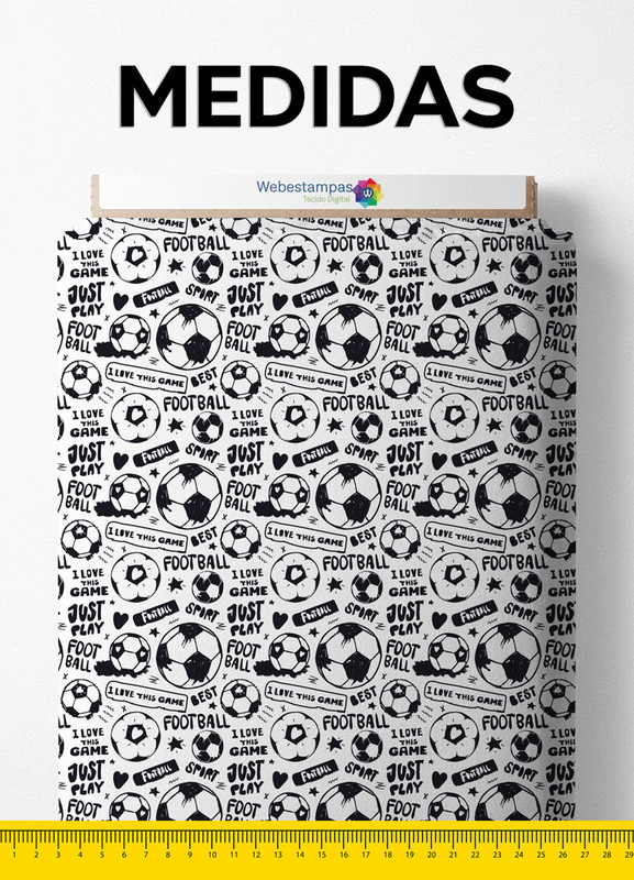 Tecido Cotton Estampa Digital Football 1,60m de Largura
