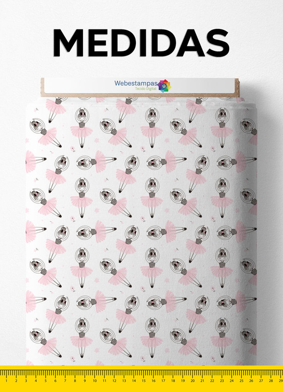 Tecido Cotton Estampa Digital Menina Bailarina 1,60m de Largura