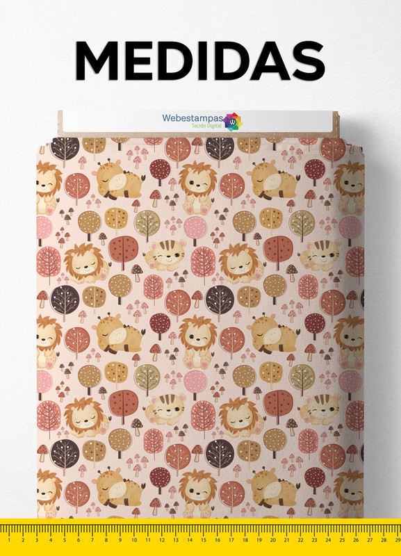 Tecido Cotton Estampa Digital Savana Baby 1,60m de Largura