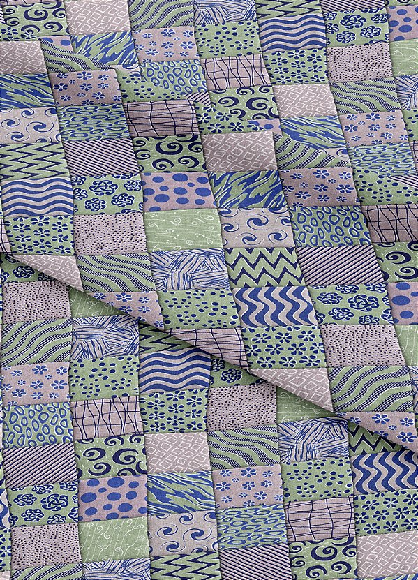 Tecido Cotton Estampa Digital Texturas Rosa e Verde 1,60m de Largura