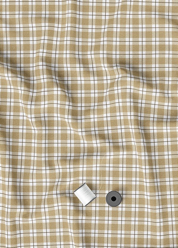 Tecido Cotton Estampa Digital Xadrez Mini Palha 1,60m de Largura