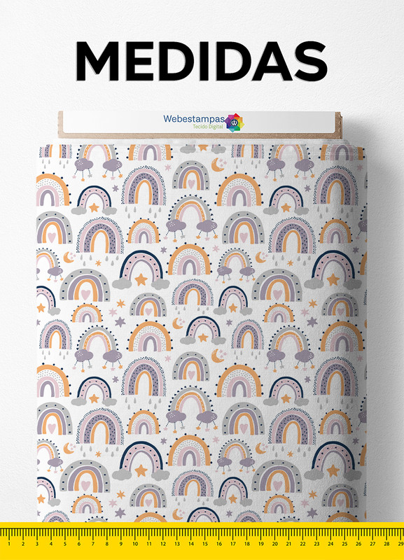 Tecido Microfibra Estampa Digital Arco-íris 1,55m de Largura