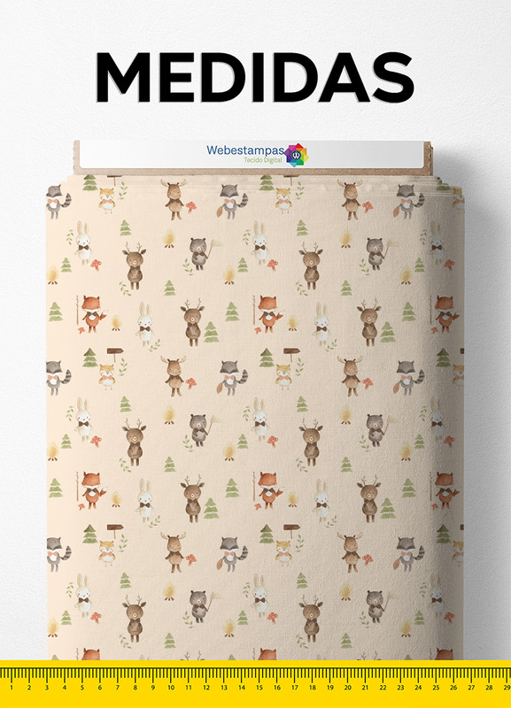 Tecido Microfibra Estampa Digital Bichinhos de Gravata 1,55m de Largura