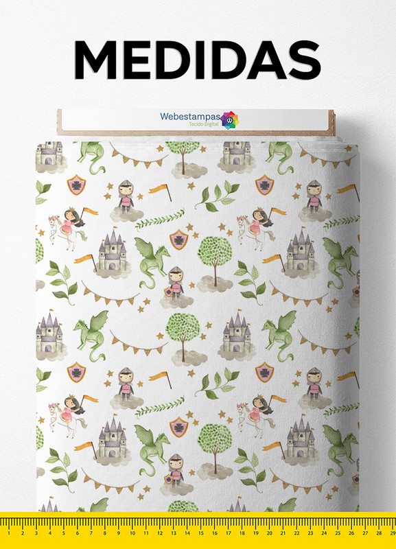 Tecido Microfibra Estampa Digital Castelo Encantado 1,55m de Largura
