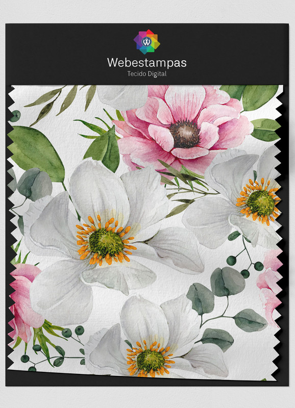 Tecido Microfibra Estampa Digital Floral 313 com 1,55m de Largura
