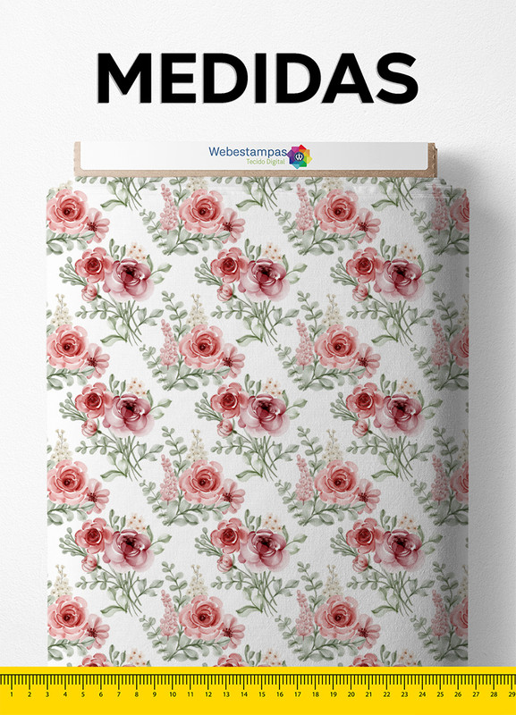 Tecido Microfibra Estampa Digital Floral 324 com 1,55m de Largura