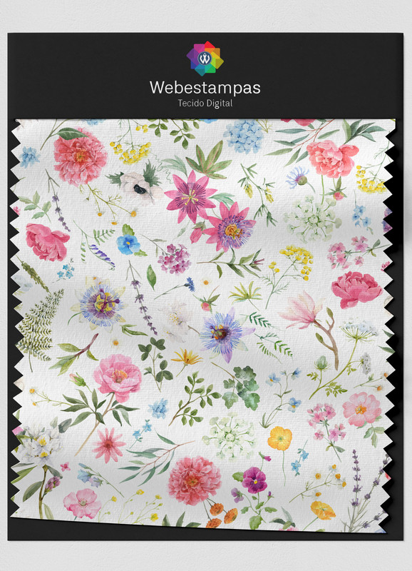 Tecido Microfibra Estampa Digital Floral 328 com 1,55m de Largura