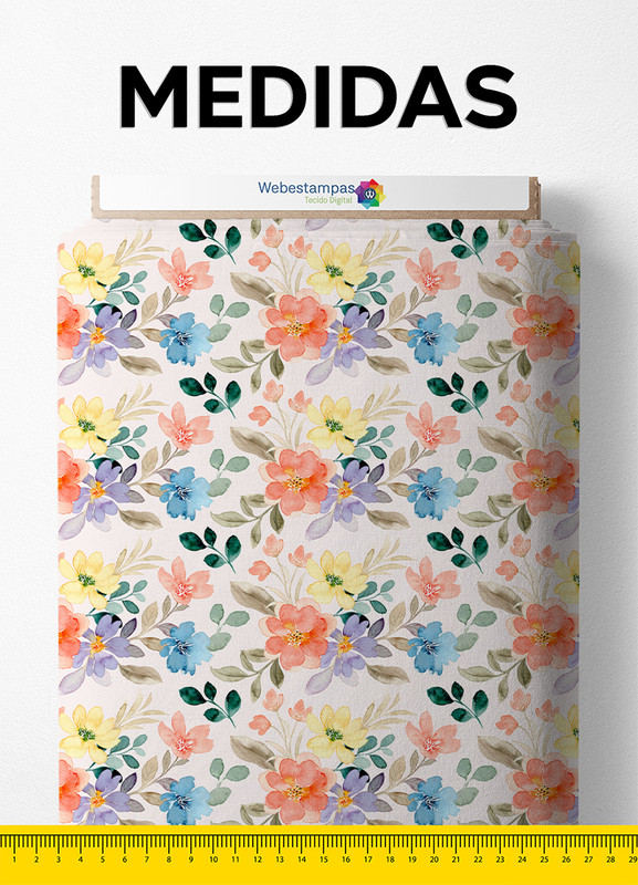 Tecido Microfibra Estampa Digital Floral 332 com 1,55m de Largura