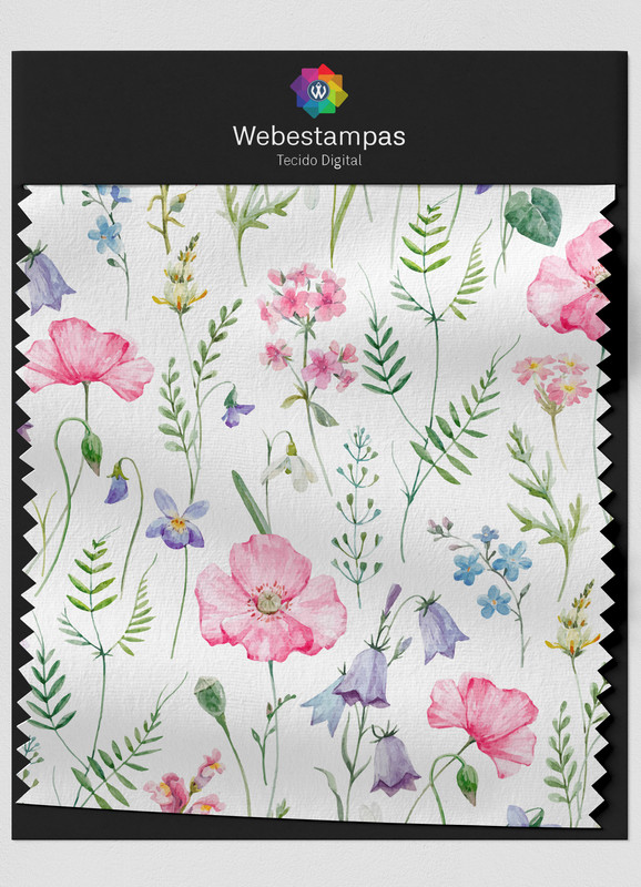 Tecido Microfibra Estampa Digital Floral 366 com 1,55m de Largura