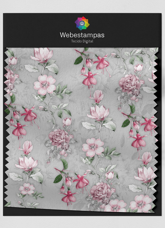 Tecido Microfibra Estampa Digital Floral 369 com 1,55m de Largura