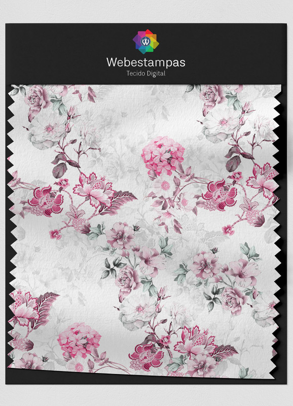 Tecido Microfibra Estampa Digital Floral 370 com 1,55m de Largura