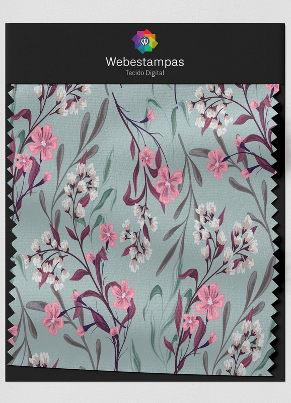 Tecido Microfibra Estampa Digital Floral 385 com 1,55m de Largura