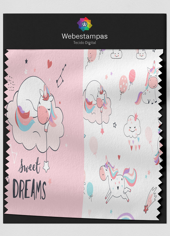 Tecido Microfibra Estampa Digital Sweet Dreams 1,55m de Largura