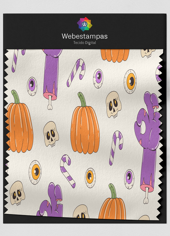 Tecido Microfibra Estampa Digital It's Halloween 1,55m de Largura