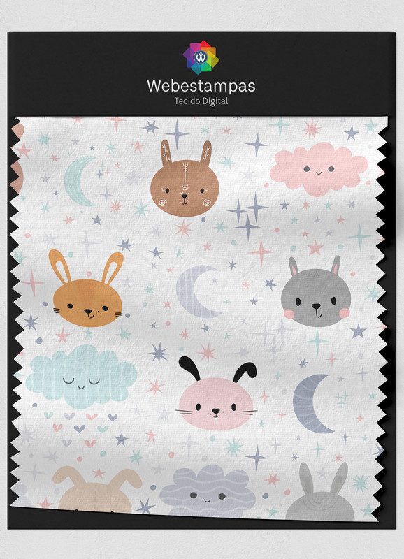 Tecido Micropercal Estampa Digital Star Animals 1,55m de Largura