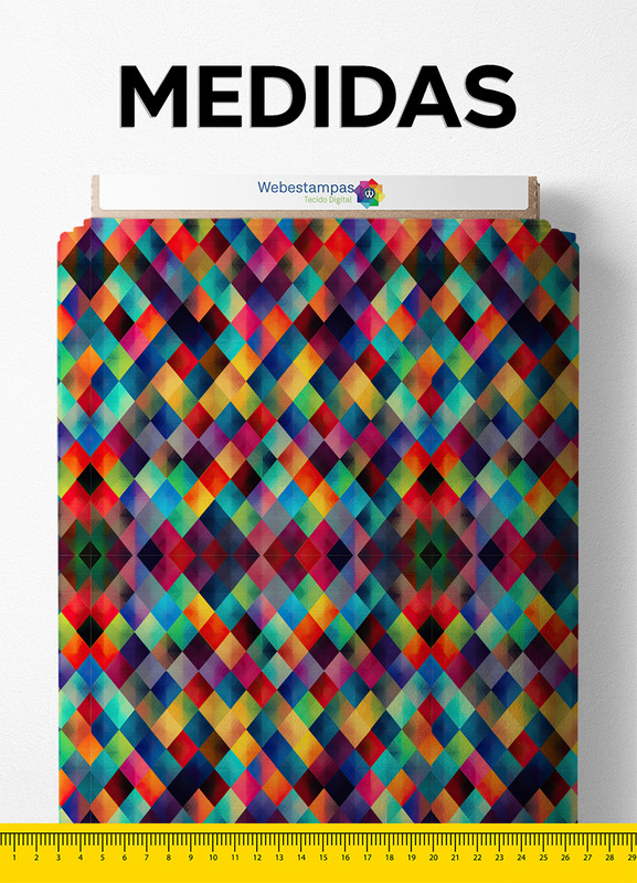 Tecido Helanca Estampa Digital 3D Colorida 1,55m de Largura