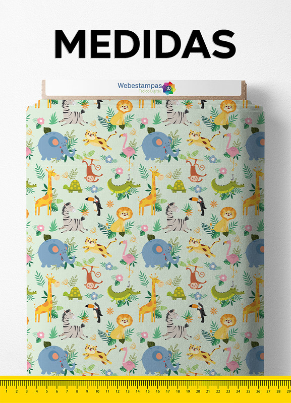 Tecido Helanca Estampa Digital Reino Animal 1,55m de Largura