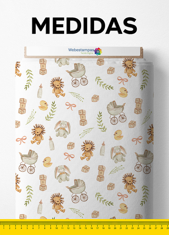 Tecido Helanca Estampa Digital Bichinhos do Bebê 1,55m de Largura