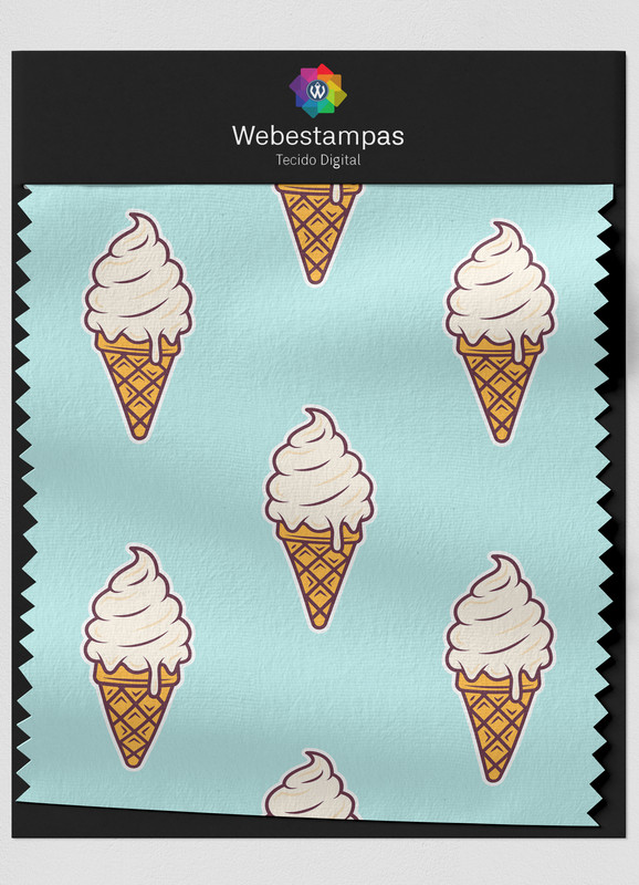 Tecido Helanca Estampa Digital Sorvetinho 1,55m de Largura