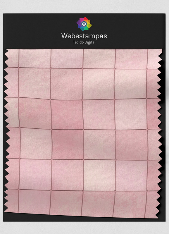 Tecido Helanca Estampa Digital Quadriculado 2 com 1,55m de Largura