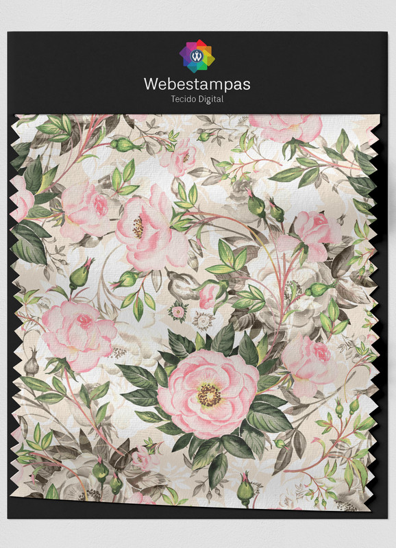 Tecido Helanca Estampa Digital Floral 318 com 1,55m de Largura