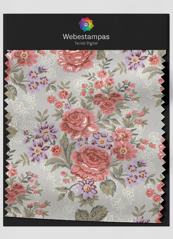 Tecido Helanca Estampa Digital Floral 333 com 1,55m de Largura