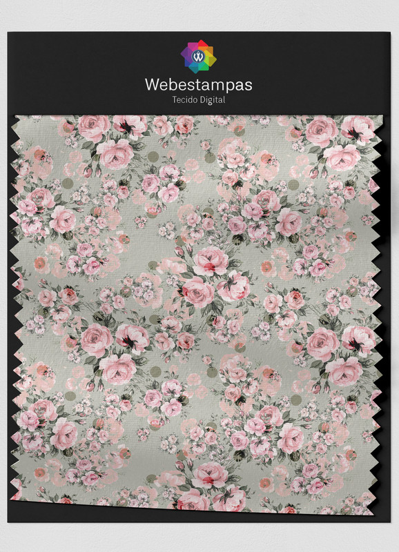 Tecido Helanca Estampa Digital Floral 334 com 1,55m de Largura