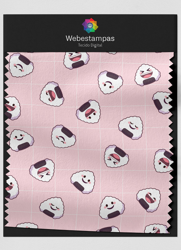 Tecido Helanca Estampa Digital Sushizinho 1,55m de Largura