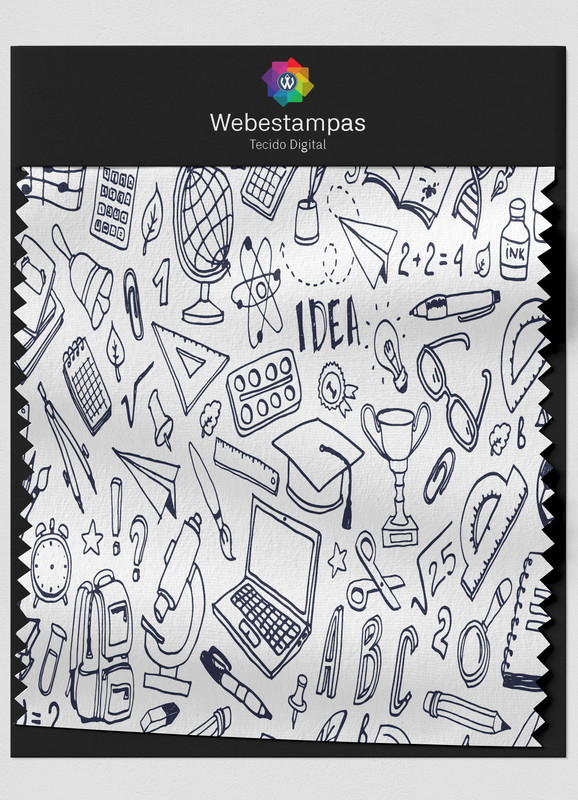 Tecido Helanca Estampa Digital School 1,55m de Largura