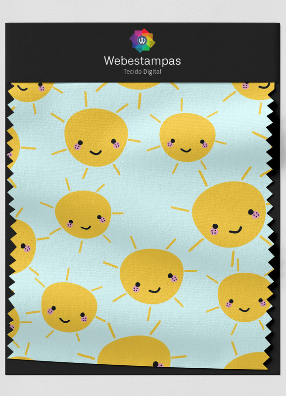 Tecido Helanca Estampa Digital Solzinho 1,55m de Largura